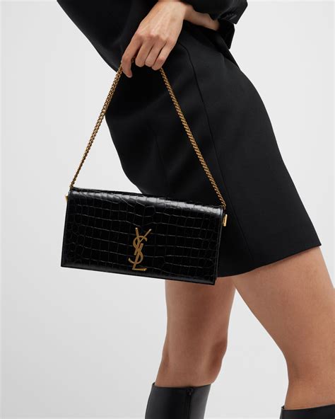 ysl small kate croc bag|Saint Laurent Kate YSL Clutch Bag in Croc.